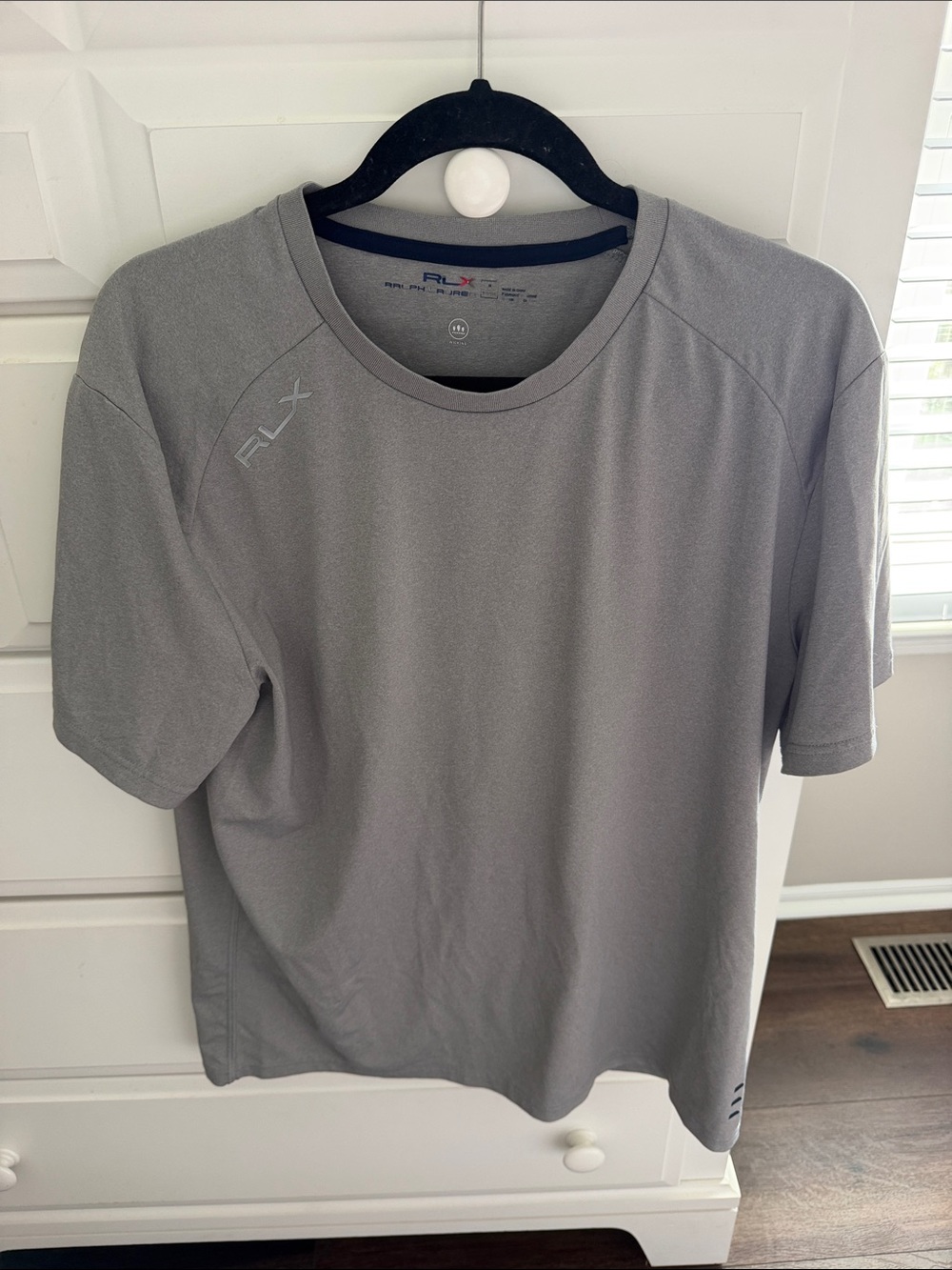 RLX Ralph Lauren Men’s Short-Sleeve Athletic Tee — Light Gray
